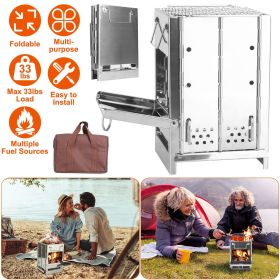Foldable Camping Wood Burning Stove with Grill